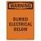 Signmission Safety Sign, OSHA WARNING, 7" Height, Buried Electrical Below, Portrait OS-WS-D-57-V-13003 - alternate 1
